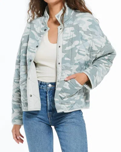 Z Supply Mya Camo Quilted Jacket In Dusty Sage In Green