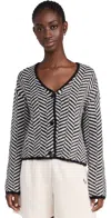 Z SUPPLY NAOMI HERRINGBONE CARDIGAN BLACK