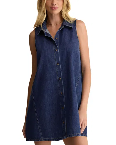 Z Supply New Day Denim Mini Dress In Blue