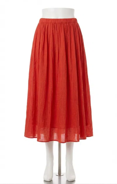 Z Supply Nicoline Crinkle Midi Skirt In Cabana Red In Black