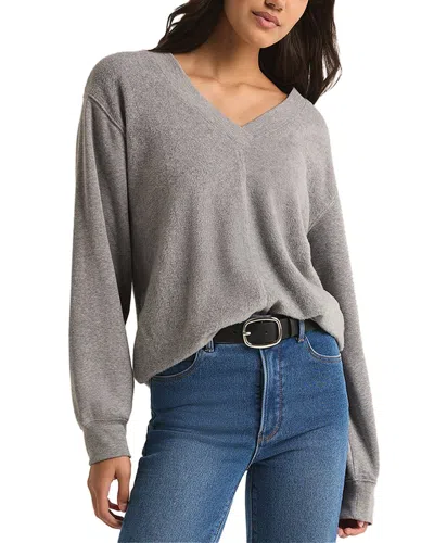Z Supply Off The Clock Cozy Sweatshirt In Gray