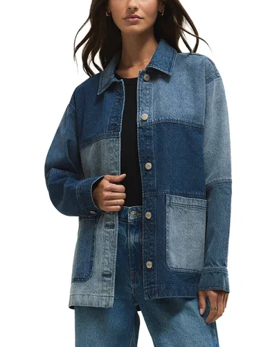 Z Supply On The Road Color Block Jacket In Blue