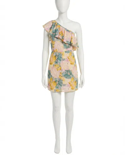 Z Supply One Shoulder Mini Dress In Lemon Zest In Neutral