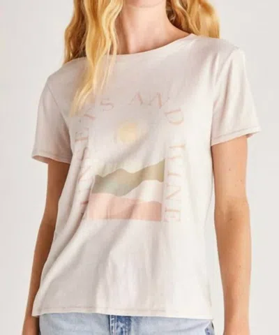 Z Supply Organic Easy Sunset & Wine Tee In Pumice In White