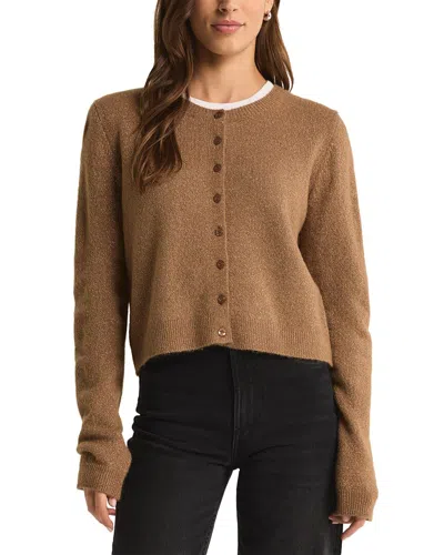 Z Supply Outlook Metallic Cardigan In Brown