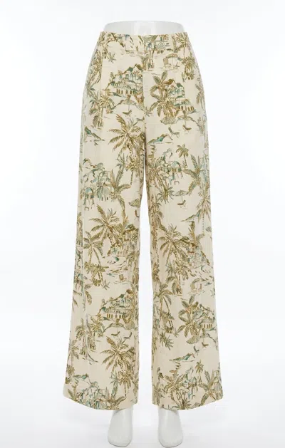 Z Supply Overlook Tiki Tide Linen Pant In Island Coconut In Neutral