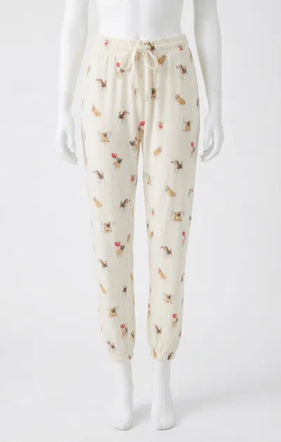 Z Supply Overnight Love Pup Jogger Pants In Vanilla Ice In Multi