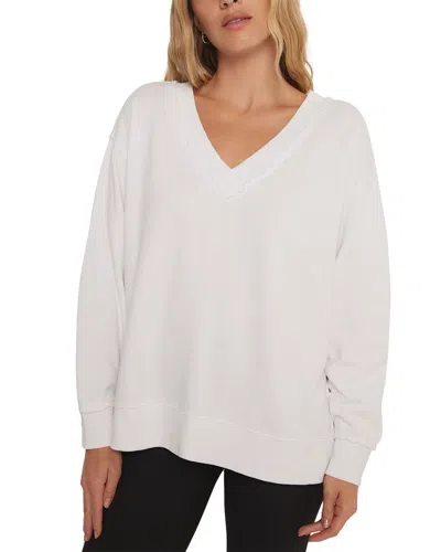Z Supply Oversized Double Take Sweatshirt In White