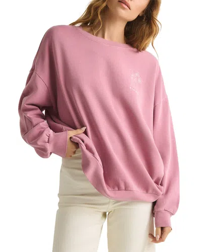 Z Supply Palm Sunday Oversized Sweatshirt In Pink