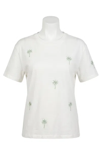 Z Supply Palms Boyfriend Tee In Sea Salt In White