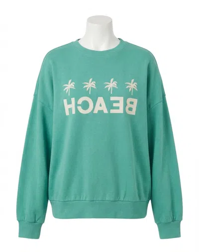 Z Supply Palms Sunday Sweatshirt In Aqua Sea In Green
