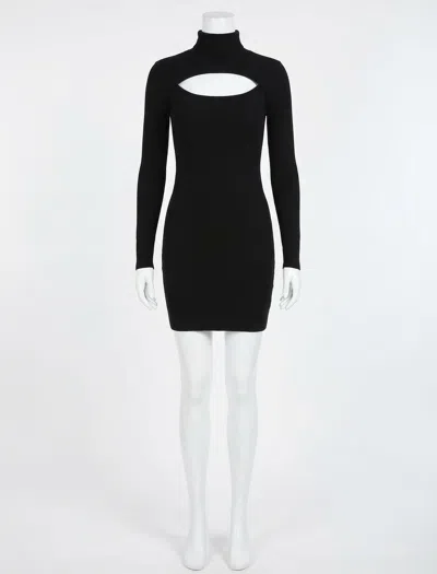 Z Supply Pandora Rib Cut Out Mini Dress In Black