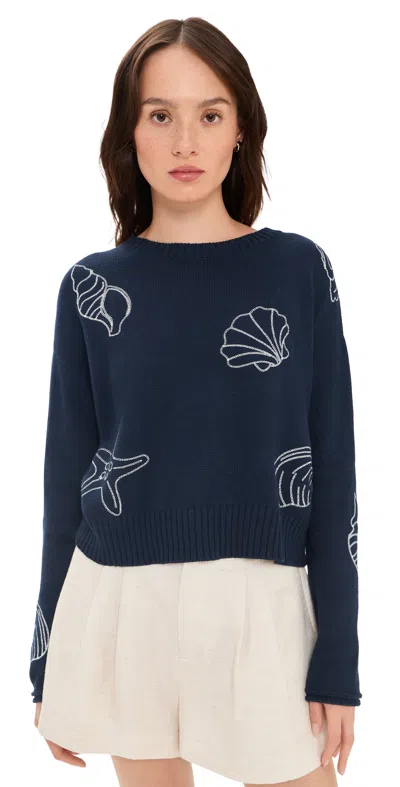 Z Supply Paradise Reef Sweater True Navy In Blue
