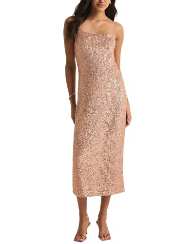 Z Supply Paulina Sequin Dress In Gold