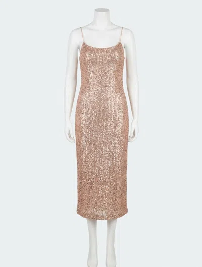 Z Supply Paulina Square Neck Midi Dress In Rose Gold In Multi