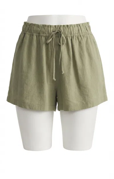 Z Supply Perfect Linen Shorts In Avocado In Green