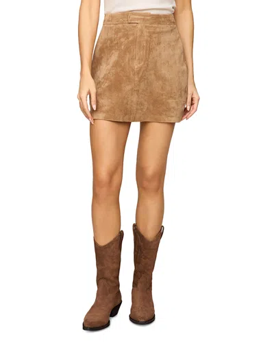 Z Supply Perri Faux Suede Mini Skirt In Brown