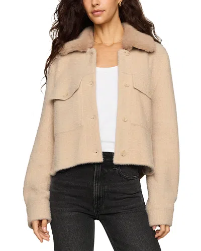 Z Supply Petyon Faux Fur Collar Jacket In Brown