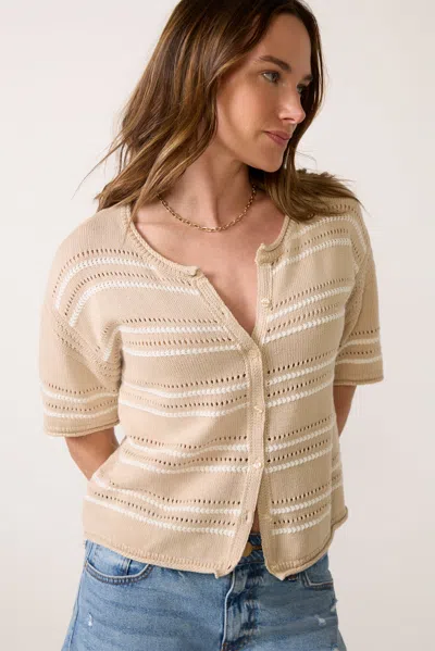 Z Supply Prado Stripe Cardigan In Neutral