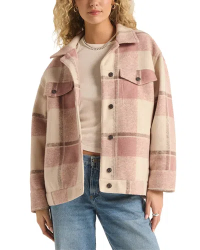 Z Supply Preston Knit Plaid Jacket In Multi
