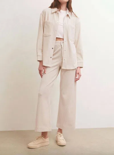 Z Supply Prospect Knit Cord Pant In Ivory In Beige