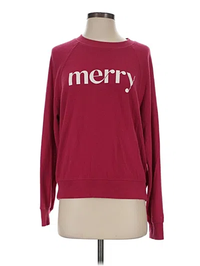 Pre-owned Z Supply Pullover Sweater In Burgundy