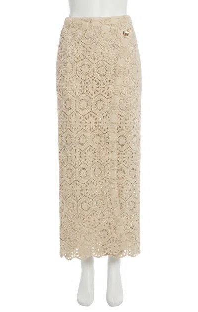 Z Supply Raquel Lace Skirt In Natural In White