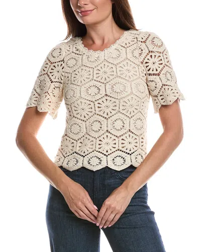 Z Supply Raquel Lace Top In Neutral