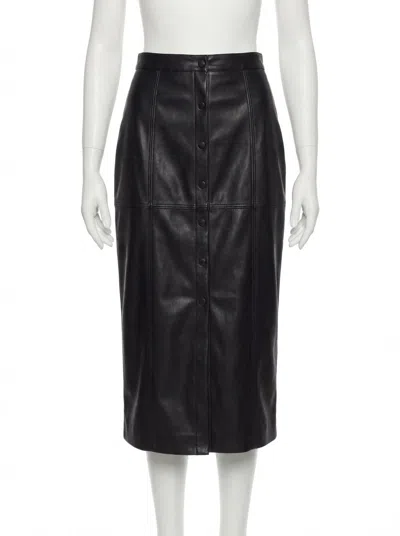 Z Supply Reine Vegan Leather Midi Skirt In Black