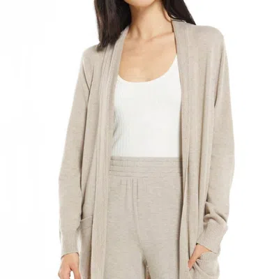 Z Supply Relaxed Jersey Cardigan In Heather Latte In Grey