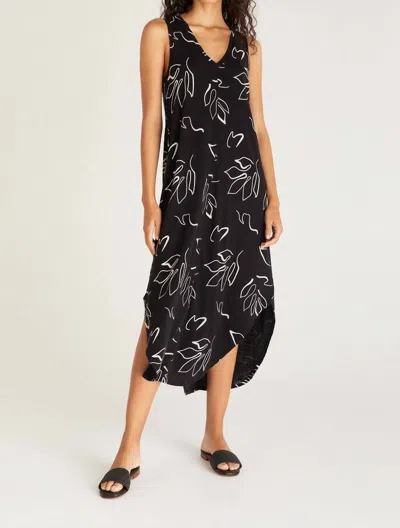 Z Supply Reverie Abstract Dress In Black Abstract In Multi