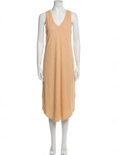 Z Supply Reverie Slub Dress In Orange Cream In Brown