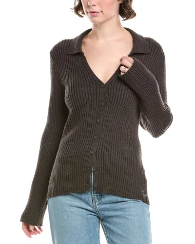 Z Supply Rina Button-up Sweater In Brown