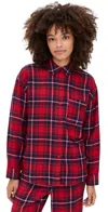 Z Supply River Plaid Button Up Haute Red In Multi