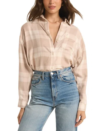 Z Supply River Plaid Button-up Shirt In Grey