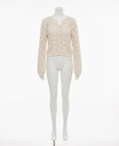 Z Supply Rosalyn Sweater Cardigan In Crystal In Neutral