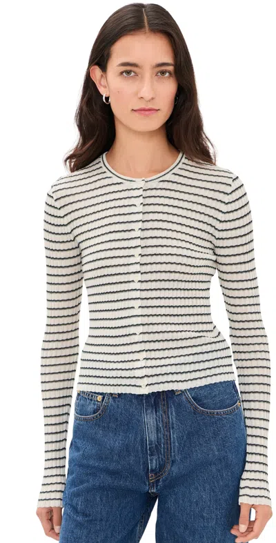 Z Supply Rosanna Stripe Sweater Top Chalk In Multi