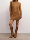 Z SUPPLY SAGE CABLE SWEATER DRESS IN CARAMEL