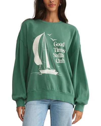 Z Supply Sail Away Sunday Oversized Sweatshirt In Green