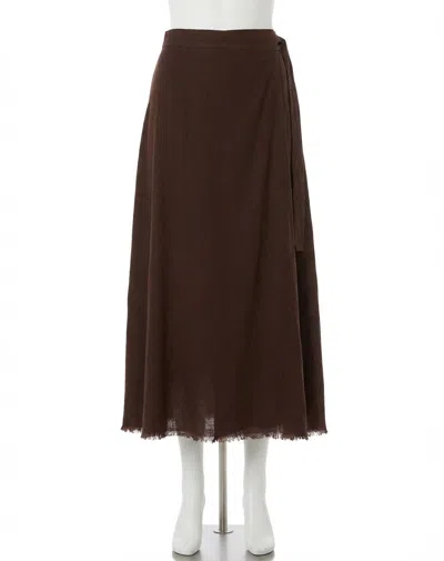 Z Supply Salerno Wrap Midi Skirt In Lava Rock In Brown