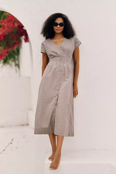 Z Supply Sanna 100% Cotton Midi Dress In Brown