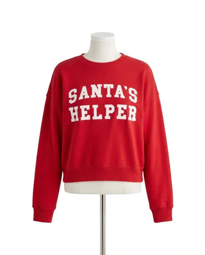 Z Supply Santa's Helper Holiday Sweatshirt In Festive Red