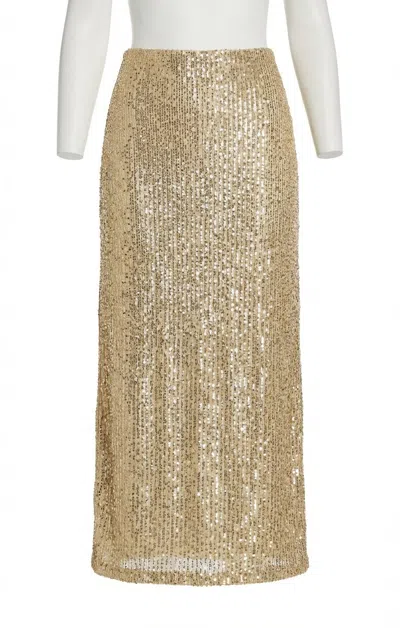 Z Supply Saturn Sequin Skirt In Champagne In Gold