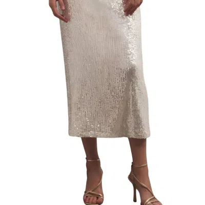Z Supply Saturn Sequin Skirt In Gold In Brown