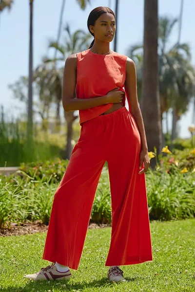 Z Supply Scout Cotton Flare Pants In Red