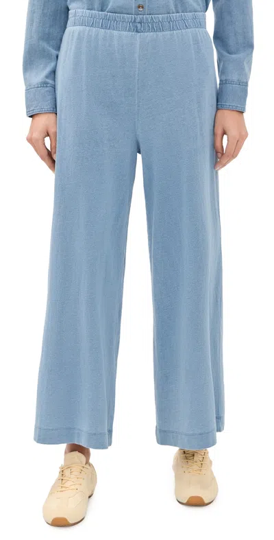 Z Supply Scout Jersey Denim Pants Santorini Indigo In Blue