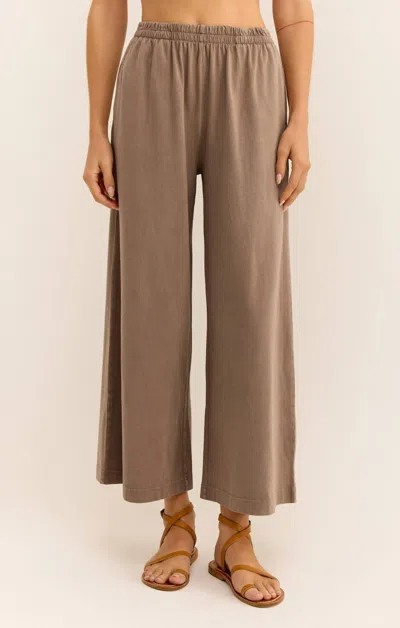 Z Supply Scout Jersey Flare Pocket Pant In Iced Coffee In Multi