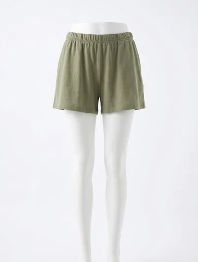 Z Supply Perfect Linen Shorts In Avocado In Green