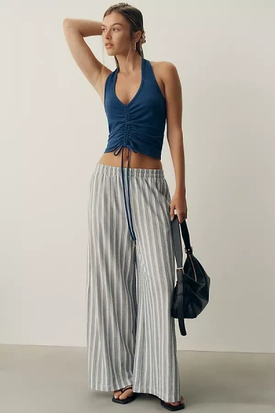 Z Supply Scout Striped Wide-leg Pants In Grey