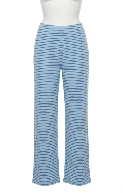 Z Supply Sea Legs Striped Rib Pant In Salt Water In White